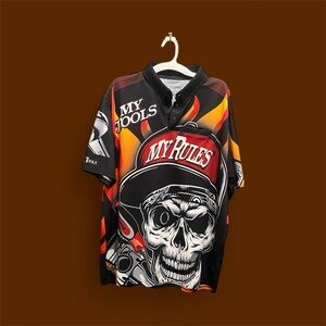 Men's Black and Red Graphic Jersey